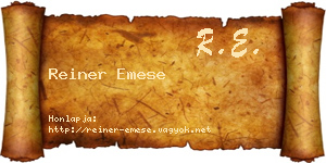 Reiner Emese névjegykártya